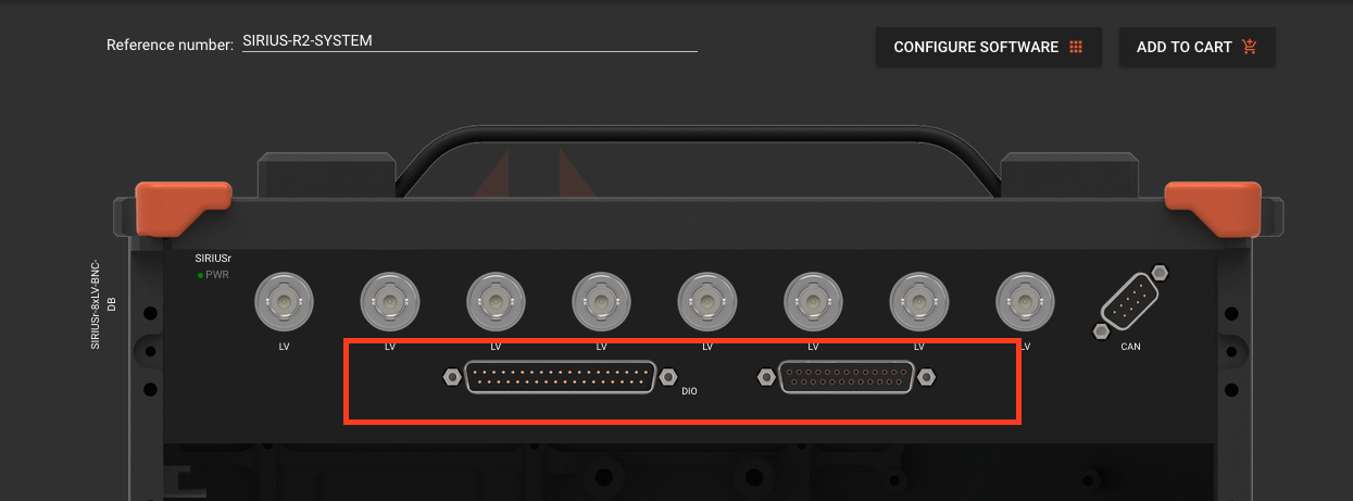 DIO connector next to a slice